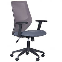 Кресло офисное Lead Black Synchro сиденье ткань Нест-08 серая, спинка Сетка HY-109 серая (AMF-ТМ)