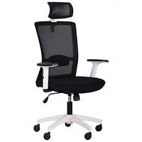 Кресло офисное Uran White HR сиденье ткань Сидней-07, спинка Сетка HY-100 черная (AMF-ТМ)