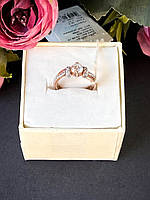 Женское кольцо серебро 925 пробы с позолотой 16,5 размер