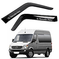 Дефлекторы окон ветровики Mercedes Sprinter W906 / Crafter 2006-2015 По Двери Скотч 3M Voron Glass