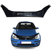 Дефлектор капота мухобойка для Ford Focus II 2004-2010 Евро крепление Voron Glass