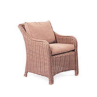 Кресло плетеное для сада Аделина, каркас алюминий, иск. ротанг Ольха (Pradex ТМ)