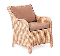 Кресло плетеное для сада Аделина, каркас алюминий, иск. ротанг Ольха (Pradex ТМ) Солома