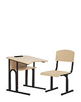 Школьная парта без стула E-163/1 PK одноместная с полкой каркас black (Новый Стиль ТМ)
