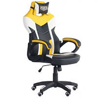 Игровое кресло VR Racer Dexter Jolt механизм Tilt кожзам черный с желтыми вставками (AMF-ТМ)