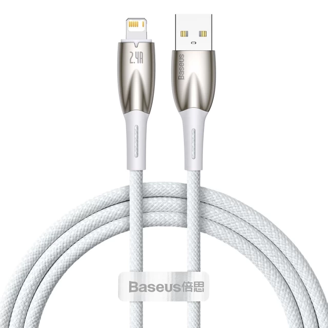 Кабель зарядный Lightning Baseus Glimmer Series Fast Charge USB - Lightning 1м White (CADH000202)
