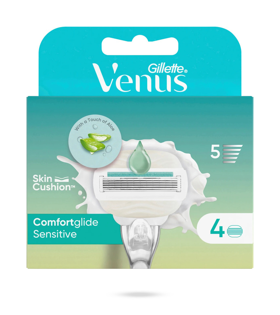 Змінні картриджі для гоління (Леза) Venus Olay Comfortglide Sensitive 4 шт