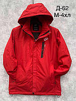 Куртка чоловіча пряма демісезонна з капюшоном NIKE норма розмір 48-56, колір червоний