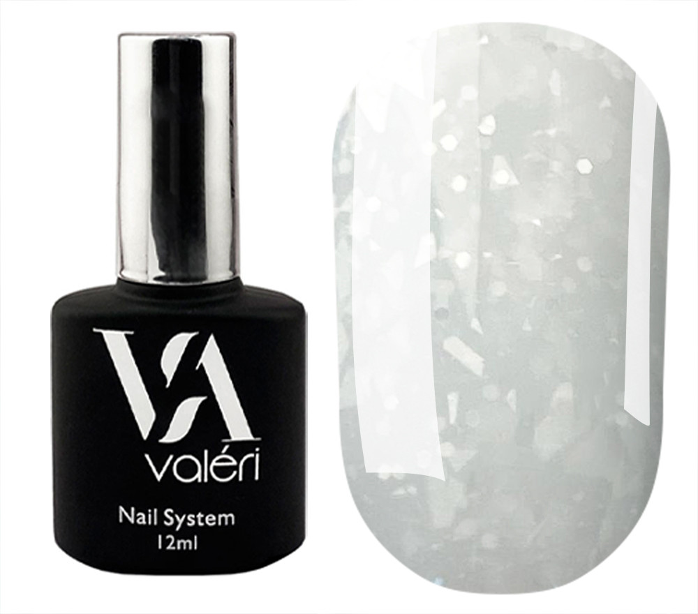 База Valeri Base 12 ml, №76 Flakes (молочний з білою поталлю)