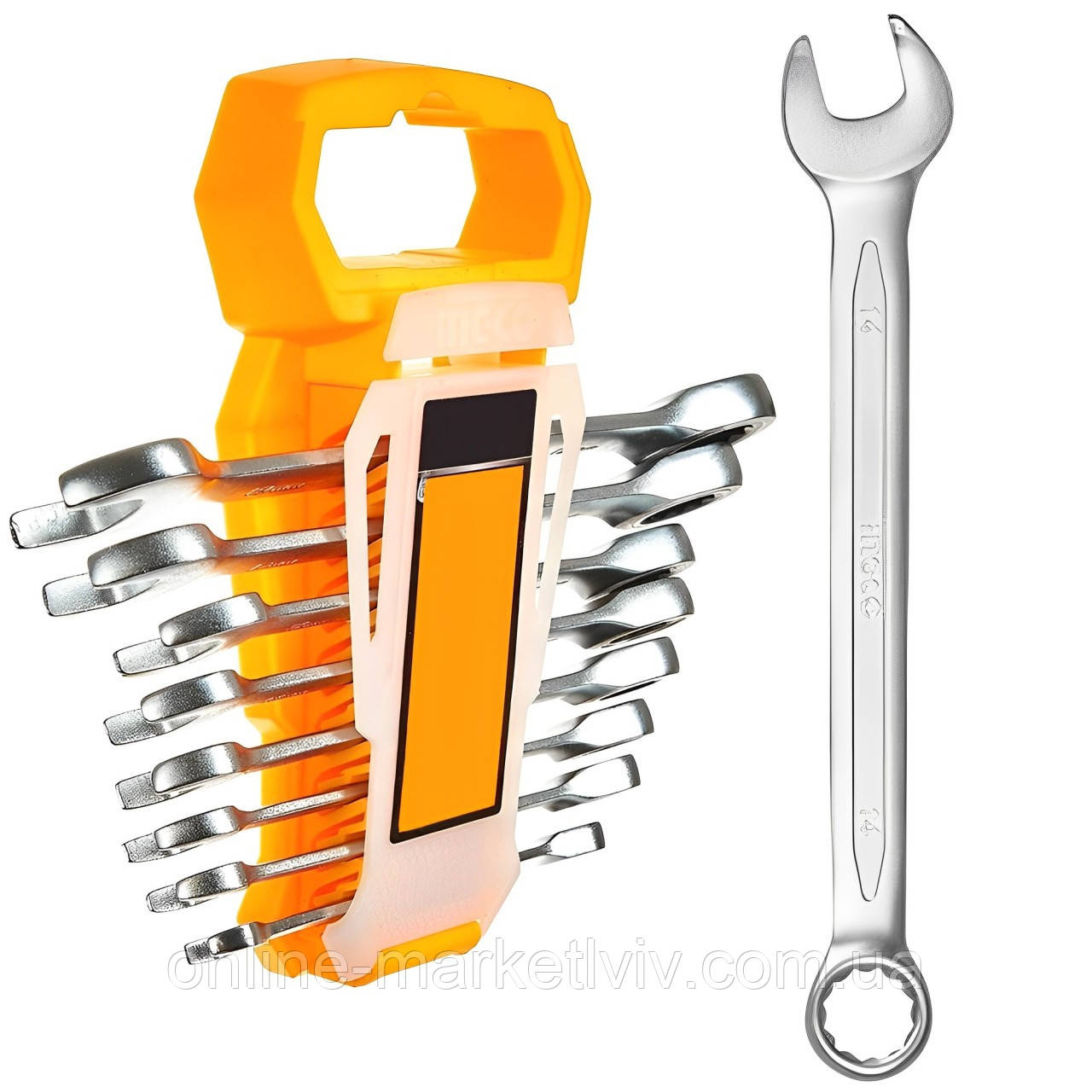 Набір гайкових ключів рожково-накидних 8 шт (8-19мм) / Універсальний набір комбінованих ключів, фото 1