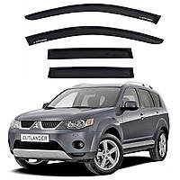 Дефлекторы окон ветровики для Mitsubishi Outlander XL 2007-2012 Скотч 3M Voron Glass