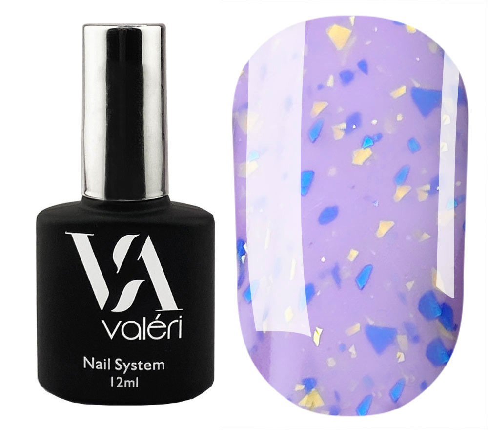 База Valeri Base 12 ml №63 Potal (фіолетовий з синьо-золотою поталлю)