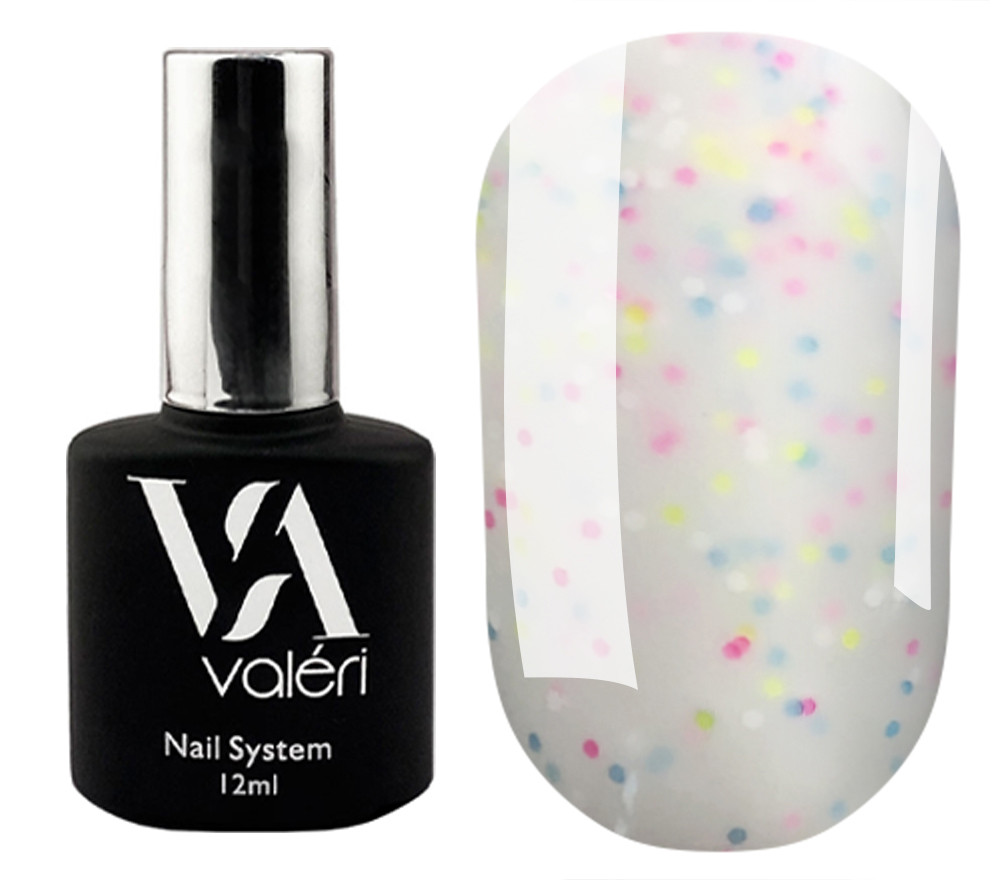 База Valeri Base 12 ml, №67 Dots (молочний з різнокольоровими крапками)