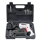 Електрична викрутка з набором із 47 насадок у валізі колір RD00-35 сірий, фото 5