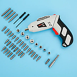 Електрична викрутка з набором із 47 насадок у валізі колір RD00-35 сірий, фото 7