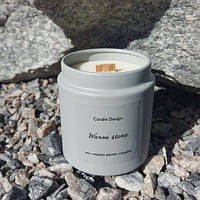 Лімітована парфумована свічка "Warm stone", з натурального соєвого воску та дерев'яним гнотом, 285 мл.