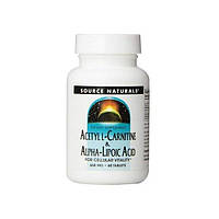 Комплекс Ацетил Карнитин Source Naturals Acetyl L-Carnitine Alpha Lipoic Acid 650 mg 60 Tabs FG, код: 7519211