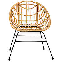 Кресло садовое Palmilla металл черный ротанг грей (AMF-ТМ) Латте