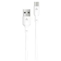 Дата-кабель Acclab PwrX USB (тато) - Type-C (тато), 30 W, 1.2 м White