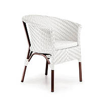 Кресло обеденное Неаполь без текстиля, каркас алюминий, иск. ротанг L12, А01 Графит (Pradex ТМ) Білий, Без