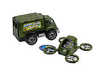 Детская игрушка "Военный транспорт" ТехноК 7792 машинка с квадрокоптером Sam Дитяча іграшка "Військовий