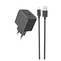 Сетевое зарядное устройство для телефона Hoco CS11A Black + USB-A to Lightning