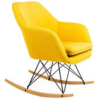 Кресло-качалка Dottie каркас черный, ткань Желтая (AMF-ТМ)