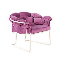 Крісло лаунж Елеон каркас сталь RAL-9010 (Білий), тканина 1 категорії (Pradex ТМ)