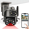 Камера зовнішня поворотна вулична подвійна WIFI DOUL CAM Q-821 FULL-HD 4MP Нічна знімання Чорна, фото 3