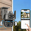 Камера зовнішня поворотна вулична подвійна WIFI DOUL CAM Q-821 FULL-HD 4MP Нічна знімання Чорна, фото 4