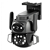 Камера зовнішня поворотна вулична подвійна WIFI DOUL CAM Q-821 FULL-HD 4MP Нічна знімання Чорна, фото 6