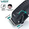 Професійна машинка для стриження бездротова акумуляторна LED-дисплей VGR V-683 Чорна + 4 насадки, фото 5