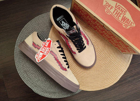 Vans Old Skool x Nintendo Game Over Light Brown кеды мужские кроссовки БЕЖЕВЫЕ на темной подошве, фото 4
