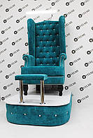 Комплект мебели для педикюра Трон Diamant педикюрное кресло, подиум и подставка для ног клиента (Velmi TM)