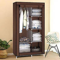 Шкаф складной каркасный тканевый 105х45х175 Storage Wardrobe 68105 Коричневый 198215