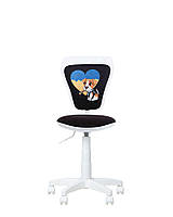 Кресло детское Ministyle GTS white сиденье ткань Alba 04 принт TA 13 (Новый Стиль ТМ)