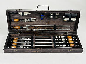 Набір шампурів в дерев'яному кейсі СКІФ