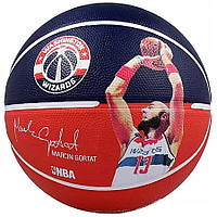 М'яч баскетбольний Spalding NBA Player Marcin Gortat Size 7 Синій/червоний