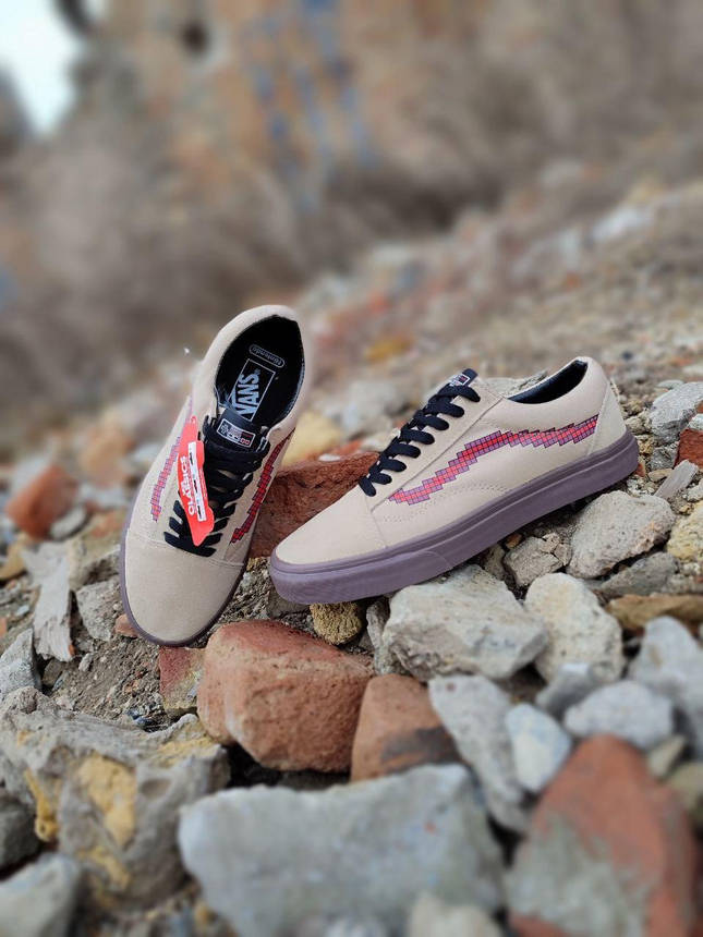 Vans Old Skool x Nintendo Game Over Light Brown кеды женские кроссовки БЕЖЕВЫЕ на темной подошве, фото 1