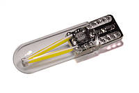 Светодиодная лампа StarLight T10 1 диод COB 12V-24V 1W WHITE мультиполярная стеклянная колб BS, код: 6725950