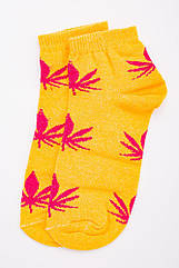 Жіночі короткі шкарпетки жовтого кольору з принтом 131R137095 Ager 35-37 BS, код: 8236731