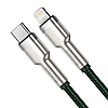 Кабель зарядный Baseus Type-C Lightning Cafule Metal PD 1 м Green (CATLJK-A06), фото 3