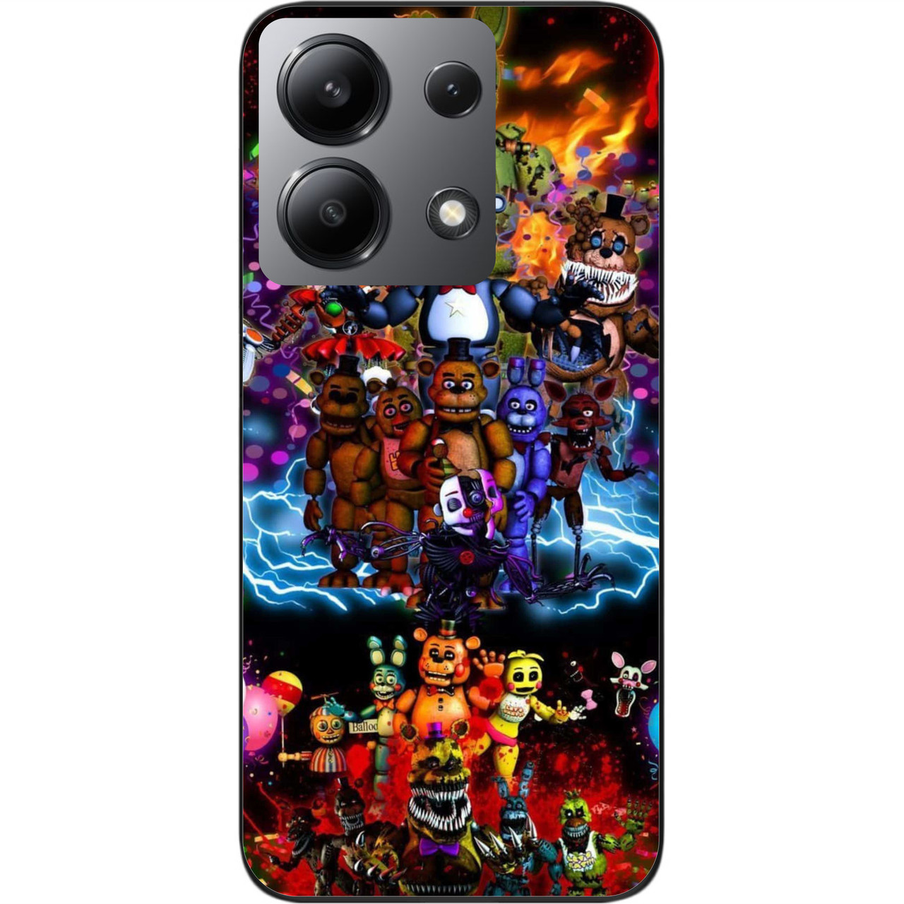 Силіконовий чохол Case для Xiaomi Redmi Note 13 4G з картинкою Битва аніматроніків