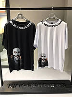 Белая футболка мужская оверсайз футболка черная на лето цена за 1 шт Sam Біла футболка чоловіча оверсайз