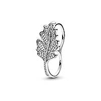 Серебряное двойное кольцо Pandora Листик дуба 198347CZ 54 MD, код: 7362173