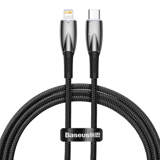 Кабель зарядный Baseus Type-C Lightning Glimmer Series Fast Charge 1 м Black (CADH000001)