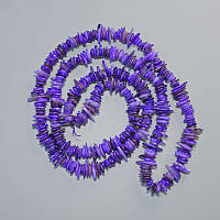 Намистини тонований Перламутр фіолетовий крихта d-10х2мм+- L-80см+- на волосіні