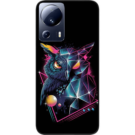 Силіконовий чохол Case для Xiaomi 13 Lite 5G з картинкою Сова абстракція, фото 1