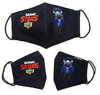 Многоразовая 4-х слойная защитная маска BRAWL STARS Ворон размер 3 7-14 лет MiC (mask2NEW) BS, код: 5573215