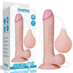 Тілесний фалоїмітатор на присоску Lovetoy Squirt Extreme Dildo 9.0 BS, код: 7723235